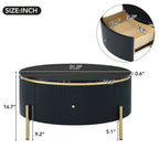Table basse ronde moderne Merax avec 2 grands tiroirs