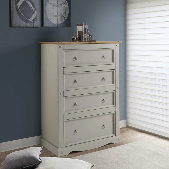 Commode en bois 4 tiroirs Corona
