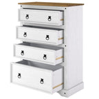 Commode en bois 4 tiroirs Corona