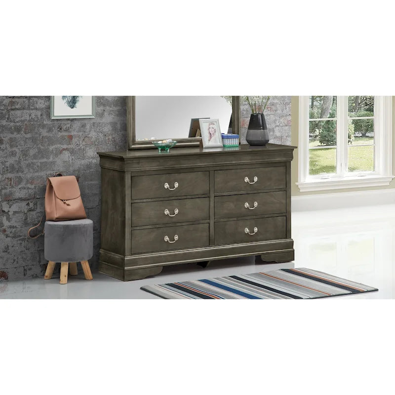 Commode 6 tiroirs pour chambre à coucher – Style traditionnel, plusieurs couleurs