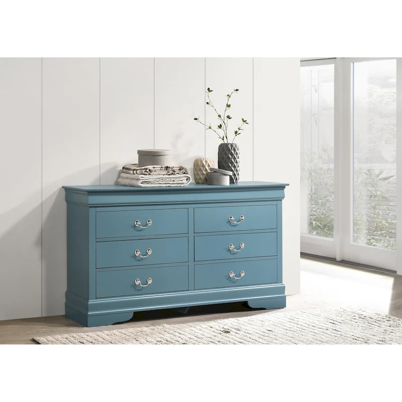 Commode 6 tiroirs pour chambre à coucher – Style traditionnel, plusieurs couleurs