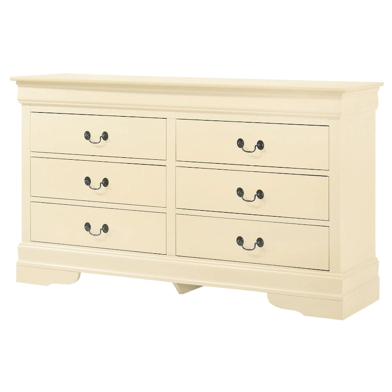 Commode 6 tiroirs pour chambre à coucher – Style traditionnel, plusieurs couleurs