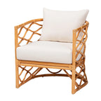Fauteuil en rotin miel clair, 1 place