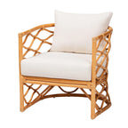 Fauteuil en rotin miel clair, 1 place