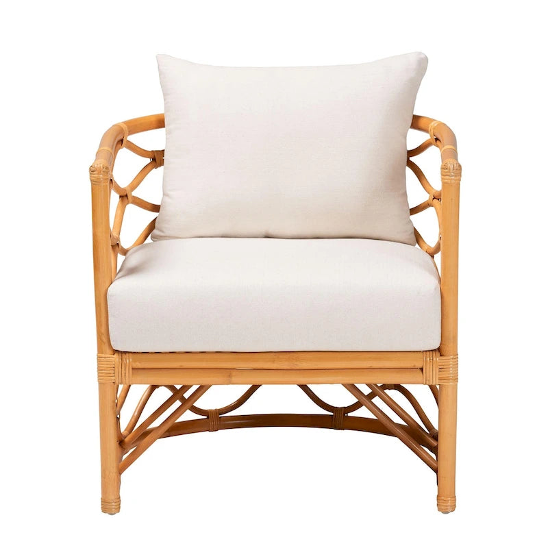 Fauteuil en rotin miel clair, 1 place