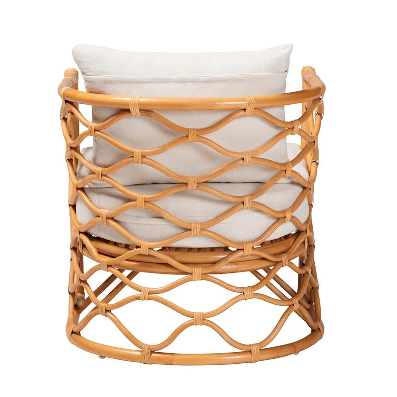 Fauteuil en rotin miel clair, 1 place