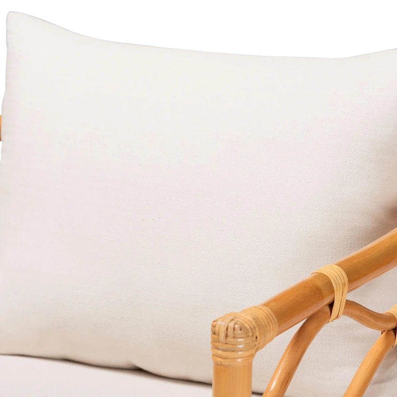 Fauteuil en rotin miel clair, 1 place