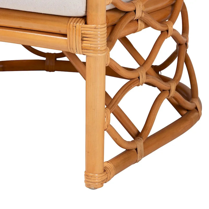 Fauteuil en rotin miel clair, 1 place