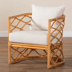 Fauteuil en rotin miel clair, 1 place