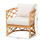 Fauteuil en rotin miel clair, 1 place