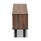 Meuble TV Mallory en bois noyer et gris bicolore