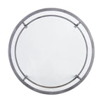 Table basse ronde Glenn de SEI Furniture, argent vieilli, avec plateau en verre et étagère