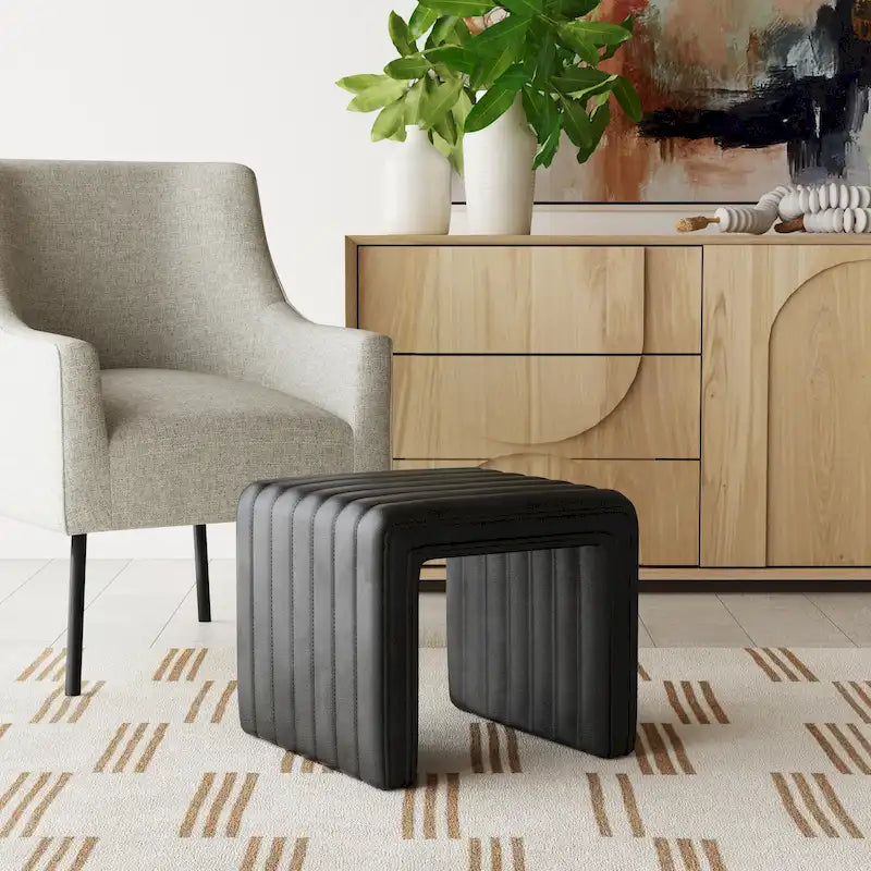 Ottoman HomePop moderne à rainures