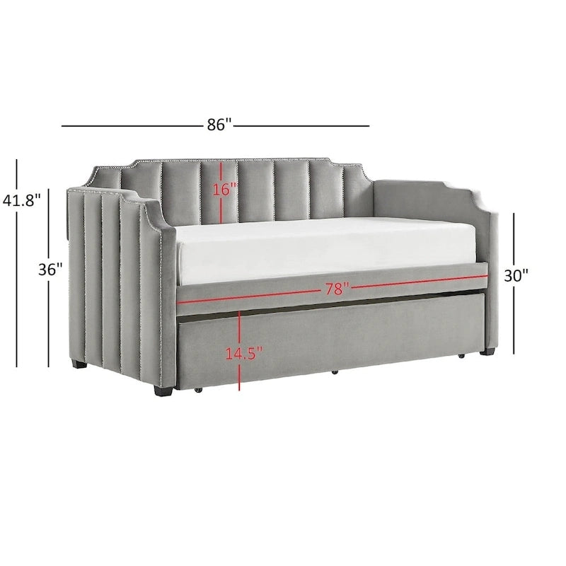 Lit de repos Chareau Glam en velours gris par iNSPIRE Q Modern