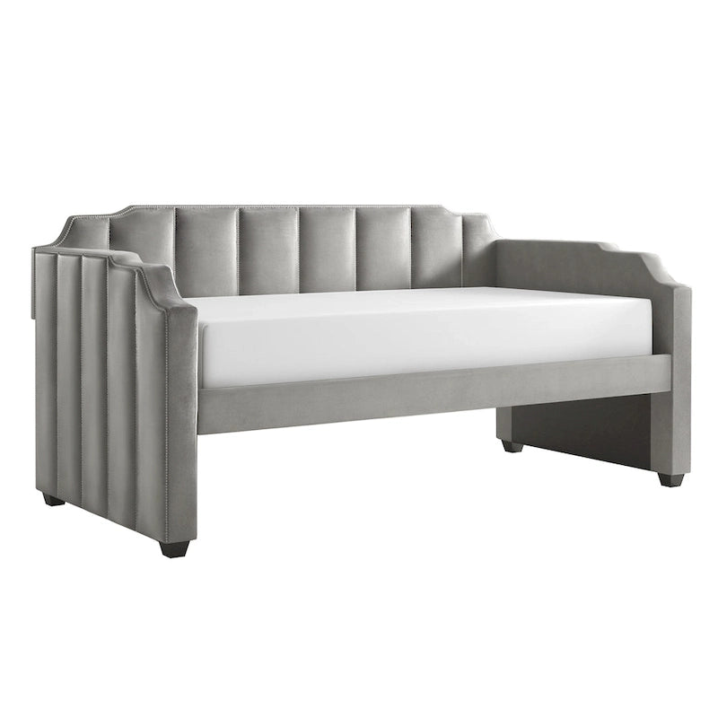 Lit de repos Chareau Glam en velours gris par iNSPIRE Q Modern