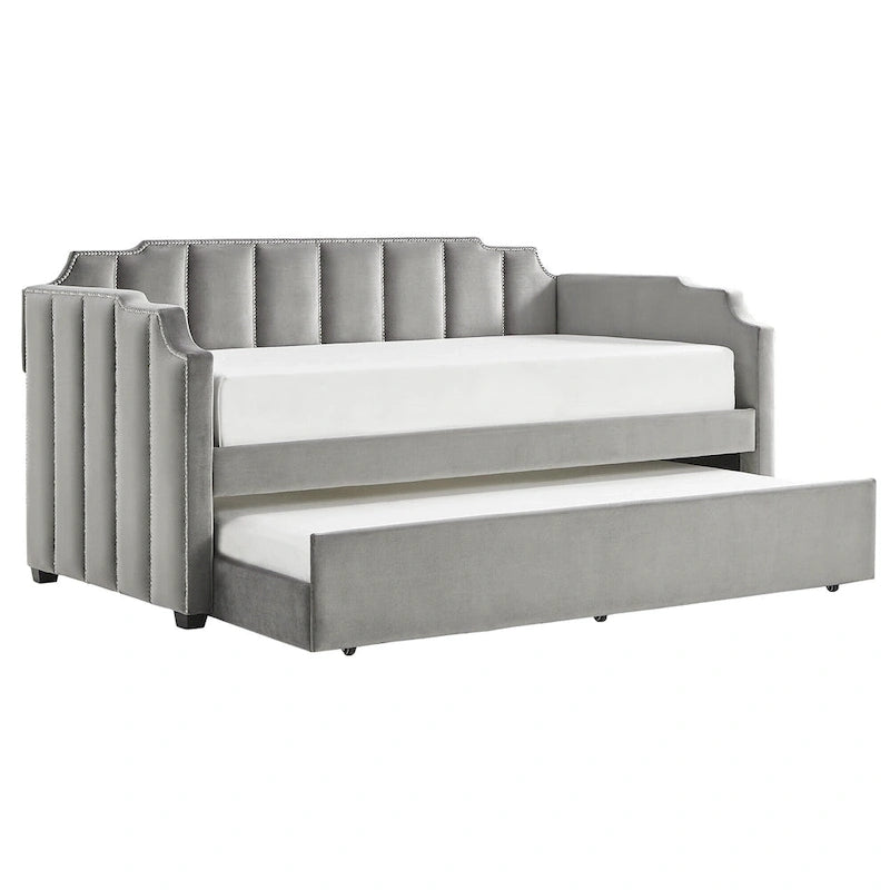 Lit de repos Chareau Glam en velours gris par iNSPIRE Q Modern