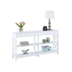 Table console avec étagères Oxford 2 tiroirs de 60 pouces de Convenience Concepts