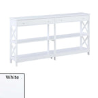 Table console avec étagères Oxford 2 tiroirs de 60 pouces de Convenience Concepts