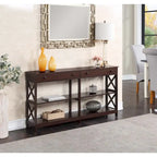 Table console avec étagères Oxford 2 tiroirs de 60 pouces de Convenience Concepts