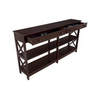 Table console avec étagères Oxford 2 tiroirs de 60 pouces de Convenience Concepts