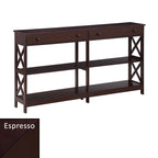 Table console avec étagères Oxford 2 tiroirs de 60 pouces de Convenience Concepts