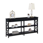 Table console avec étagères Oxford 2 tiroirs de 60 pouces de Convenience Concepts