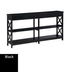 Table console avec étagères Oxford 2 tiroirs de 60 pouces de Convenience Concepts