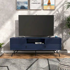 Meuble TV DH BASIC Modern avec 3 tiroirs et passe-câbles de 60 pouces par Denhour