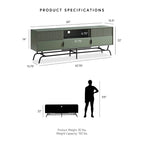 Meuble TV DH BASIC Modern avec 3 tiroirs et passe-câbles de 60 pouces par Denhour