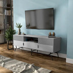 Meuble TV DH BASIC Modern avec 3 tiroirs et passe-câbles de 60 pouces par Denhour