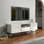 Meuble TV DH BASIC Modern avec 3 tiroirs et passe-câbles de 60 pouces par Denhour