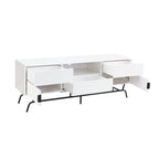Meuble TV DH BASIC Modern avec 3 tiroirs et passe-câbles de 60 pouces par Denhour