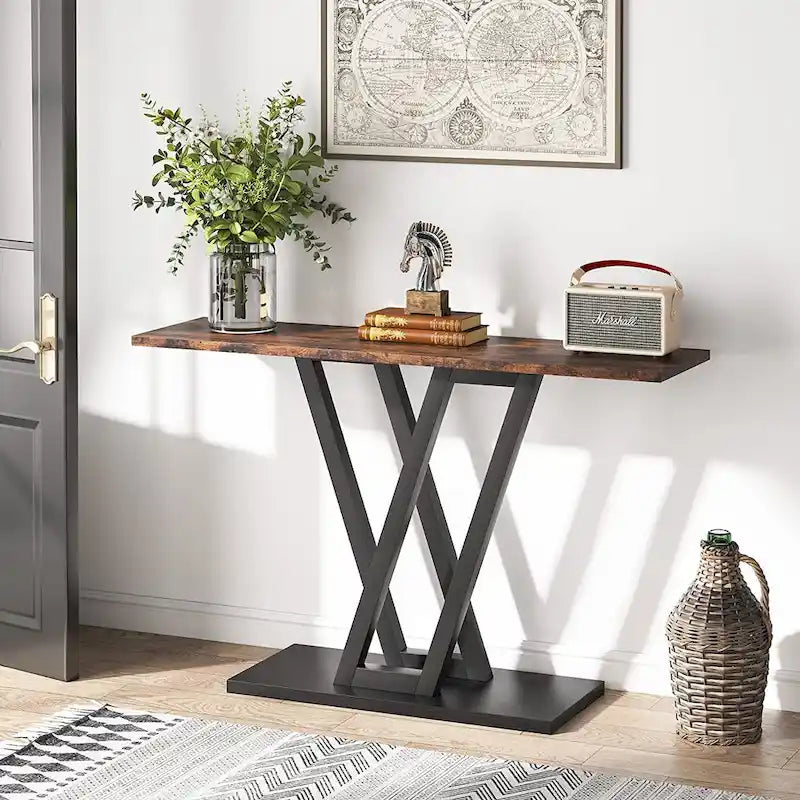 43 Inch Entryway Console Tables, Narrow Sofa Table for Hallway, Living Room