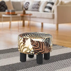 Pouffe Rond Adeco en Velours Repose-Pieds Tabouret Rembourré Moderne