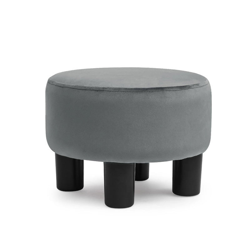 Pouffe Rond Adeco en Velours Repose-Pieds Tabouret Rembourré Moderne