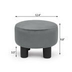 Pouffe Rond Adeco en Velours Repose-Pieds Tabouret Rembourré Moderne