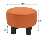 Pouffe Rond Adeco en Velours Repose-Pieds Tabouret Rembourré Moderne