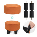 Pouffe Rond Adeco en Velours Repose-Pieds Tabouret Rembourré Moderne