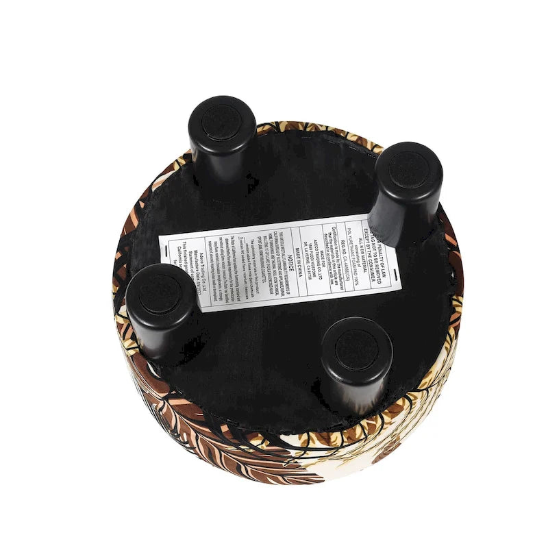 Pouffe Rond Adeco en Velours Repose-Pieds Tabouret Rembourré Moderne