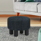 Pouffe Rond Adeco en Velours Repose-Pieds Tabouret Rembourré Moderne