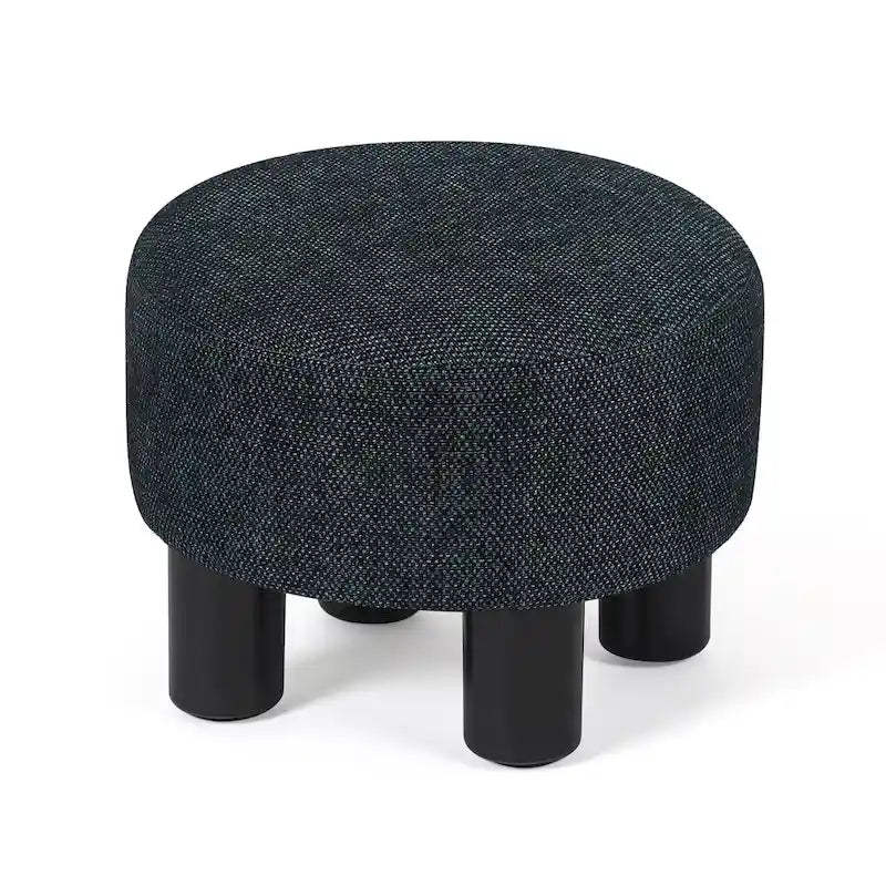 Pouffe Rond Adeco en Velours Repose-Pieds Tabouret Rembourré Moderne