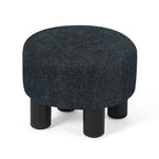 Pouffe Rond Adeco en Velours Repose-Pieds Tabouret Rembourré Moderne