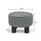 Pouffe Rond Adeco en Velours Repose-Pieds Tabouret Rembourré Moderne
