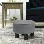 Pouffe Rond Adeco en Velours Repose-Pieds Tabouret Rembourré Moderne