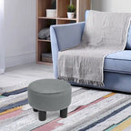 Pouffe Rond Adeco en Velours Repose-Pieds Tabouret Rembourré Moderne
