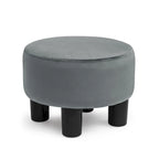 Pouffe Rond Adeco en Velours Repose-Pieds Tabouret Rembourré Moderne