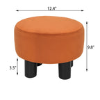 Pouffe Rond Adeco en Velours Repose-Pieds Tabouret Rembourré Moderne