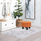Pouffe Rond Adeco en Velours Repose-Pieds Tabouret Rembourré Moderne