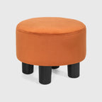 Pouffe Rond Adeco en Velours Repose-Pieds Tabouret Rembourré Moderne