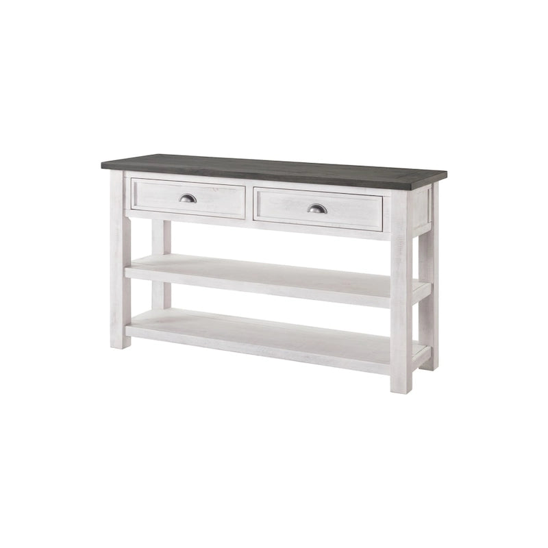 Blanc / Gris / Naturel / Crème et marron / Noir et marron – Table console style ferme côtière, 1 à 2 places